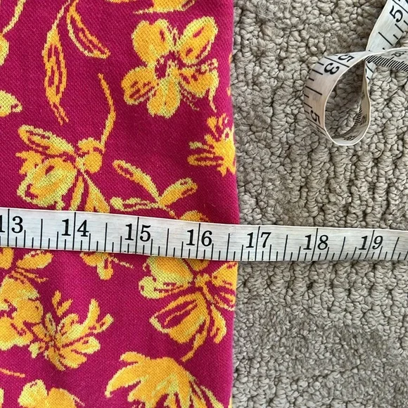Zara Pink/Yellow Floral Knit Jeweled Shoulder Mini Dress Size Medium - Picture 12 of 15